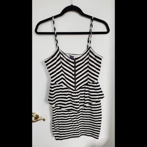 Black Striped Spaghetti Strap Mini Dress